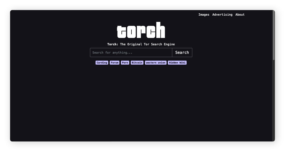 Torch — dark web website illustration
